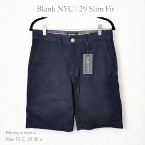 Blank NYC Men’s Navy Shorts 29 Slim Fit Stretch Flat Front Casual Summer Chino